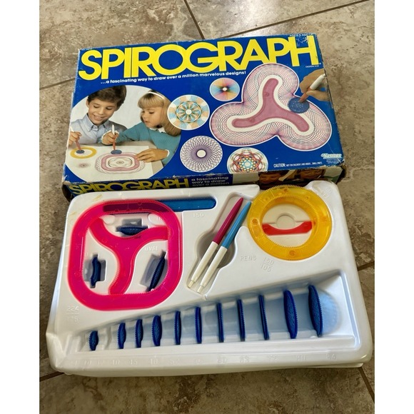 VINTAGE 1986 KENNER SPIROGRAPH In Original Box Missing Pieces See Photos Draw - Picture 5 of 6